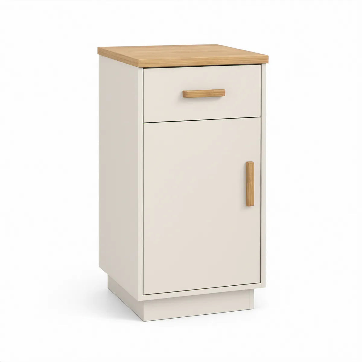Sideboard mit Tür und Schublade, 50 x 40 x 85 cm, Weiss/Eiche